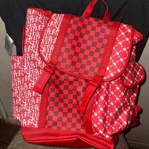 Sprayground Red Checkered Backpack